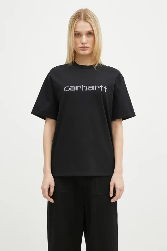Carhartt WIP cotton t-shirt Rivet Script applique black I034406.0M4XX