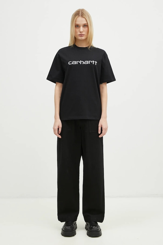 Carhartt WIP cotton t-shirt Rivet Script black I034406.0M4XX