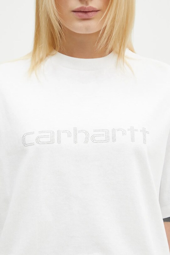 Carhartt WIP t-shirt bawełniany Rivet Script biały I034406.0YFXX