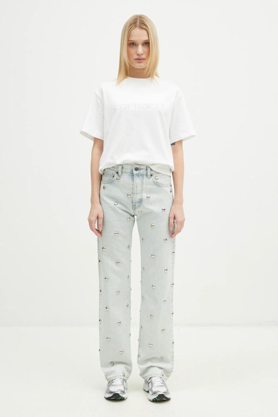 Carhartt WIP tricou din bumbac Rivet Script I034406.0YFXX alb