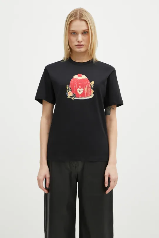 Bavlnené tričko Carhartt WIP Pudding regular čierna I034435.89XX