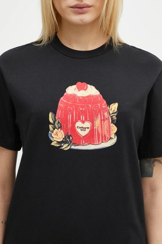 Bavlnené tričko Carhartt WIP Pudding čierna I034435.89XX