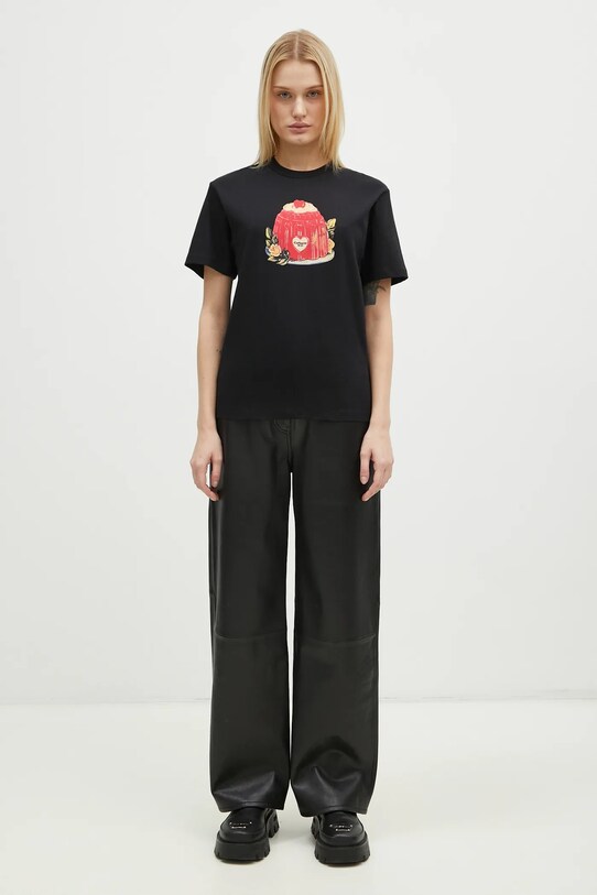 Bavlnené tričko Carhartt WIP Pudding I034435.89XX čierna