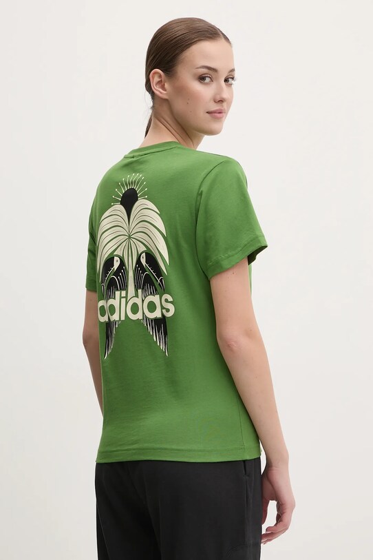 adidas t-shirt in cotone x Farm Rio sovrastampa verde JD6292