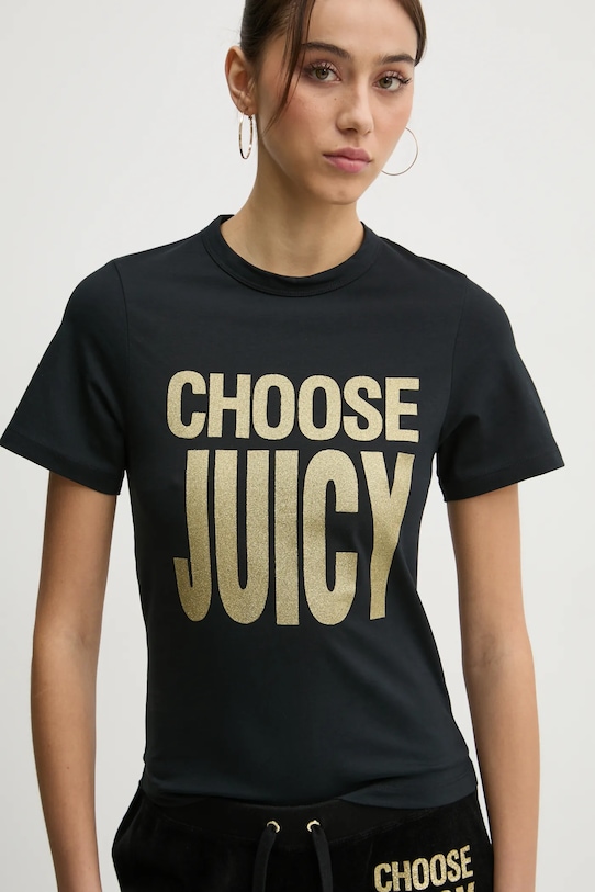 Juicy Couture tricou imprimeu negru JCGCT125012