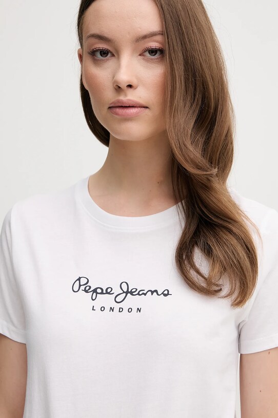 Pepe Jeans tricou din bumbac MACY alb PL506012