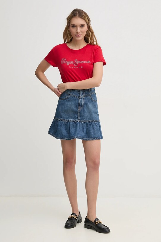Pepe Jeans t-shirt in cotone RYLEIGH PL506014 rosso SS25