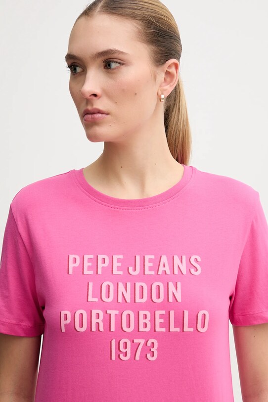 Бавовняна футболка Pepe Jeans RUBY рожевий PL506027