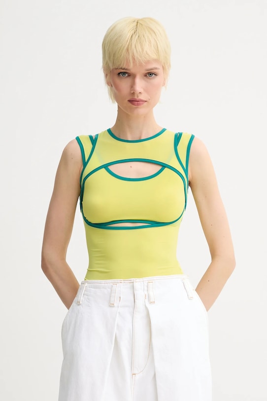 Sunnei top z elastanem żółty PRTWWJER011