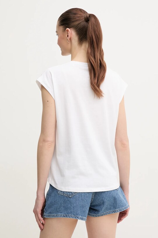 Ρούχα Βαμβακερό μπλουζάκι Pepe Jeans BLOOMA PL506030 λευκό