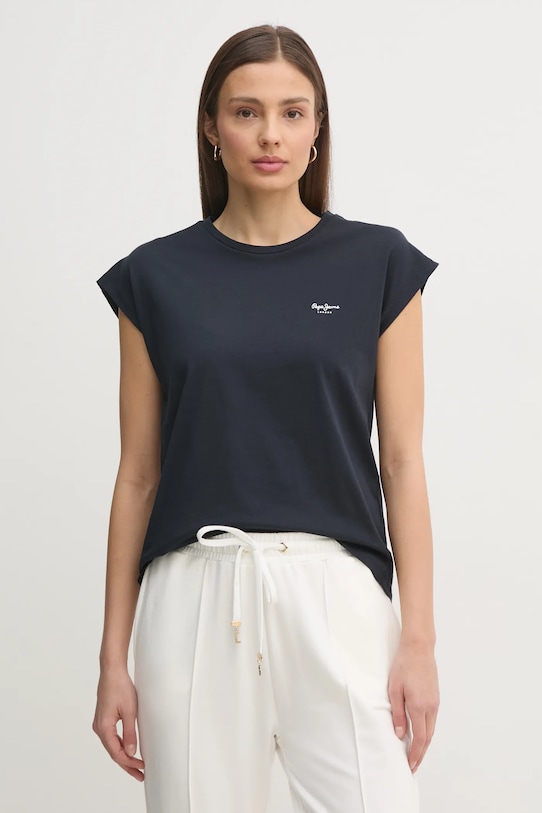 Бавовняна футболка Pepe Jeans BLOOMA бавовна темно-синій PL506030
