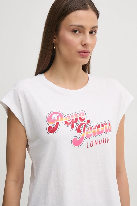 Бавовняна футболка Pepe Jeans ROSALIE білий PL506033
