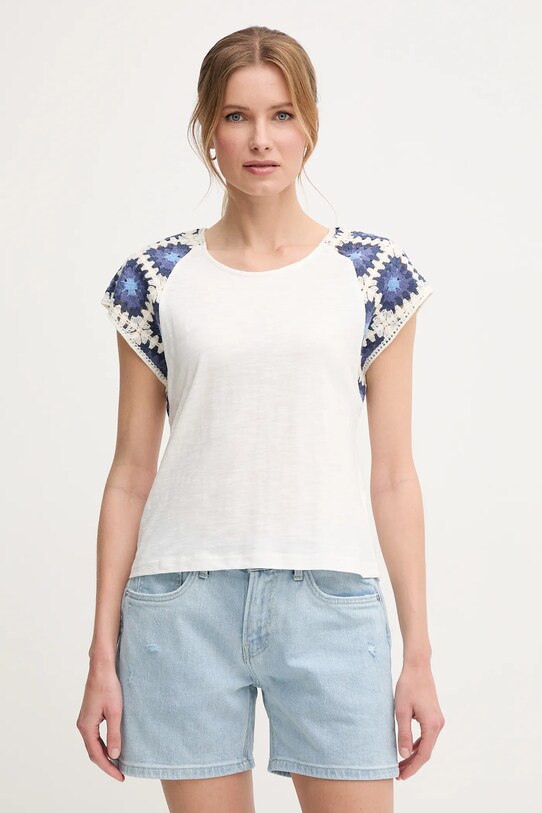 Хлопковая футболка Pepe Jeans VERENICE regular белый PL506044