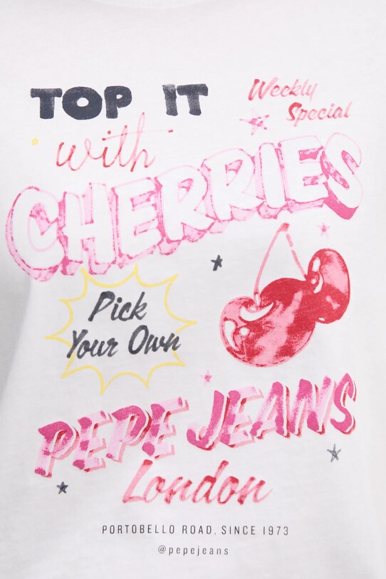 Бавовняна футболка Pepe Jeans ROXANE PL506045 білий