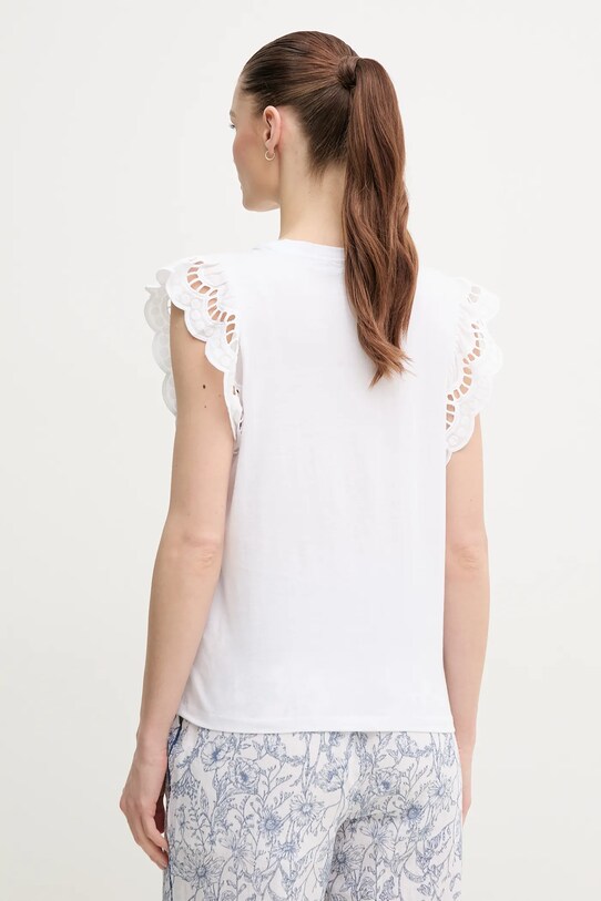 Ρούχα Βαμβακερό μπλουζάκι Pepe Jeans VIC PL506067 λευκό