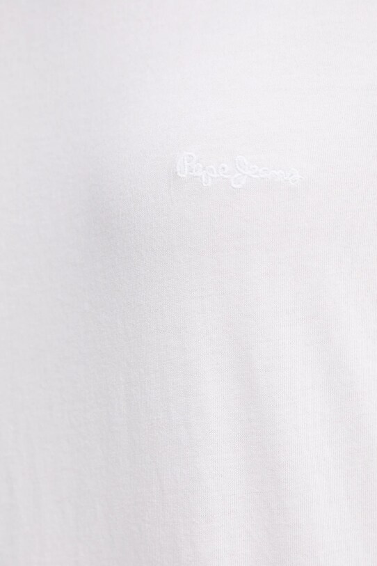 Βαμβακερό μπλουζάκι Pepe Jeans VIC PL506067 λευκό