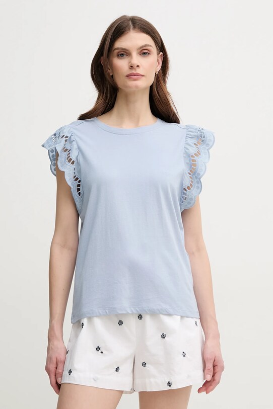 Βαμβακερό μπλουζάκι Pepe Jeans VIC κανονικό μπλε PL506067
