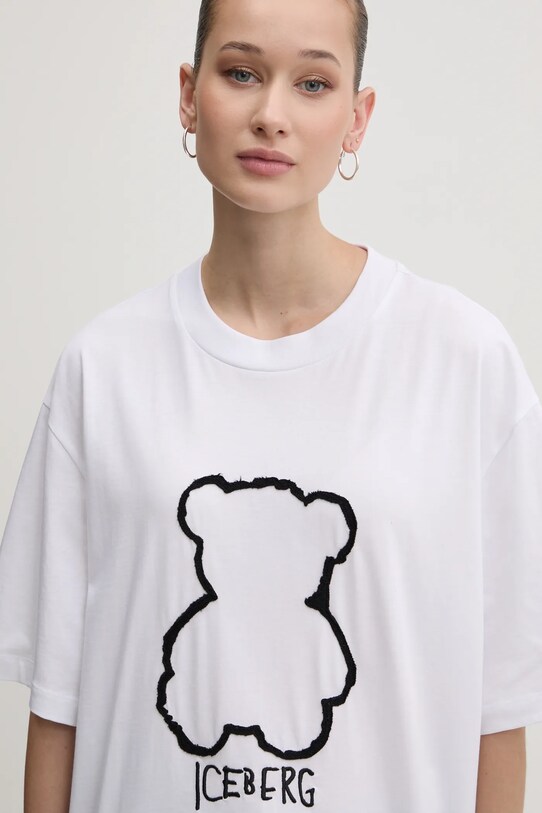 Iceberg tricou din bumbac alb F5B2.6327