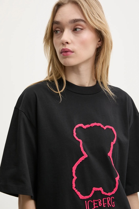 Iceberg tricou din bumbac negru F5B2.6327