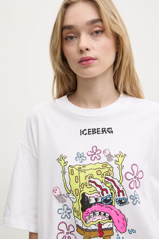 Iceberg tricou din bumbac alb F51A.6325