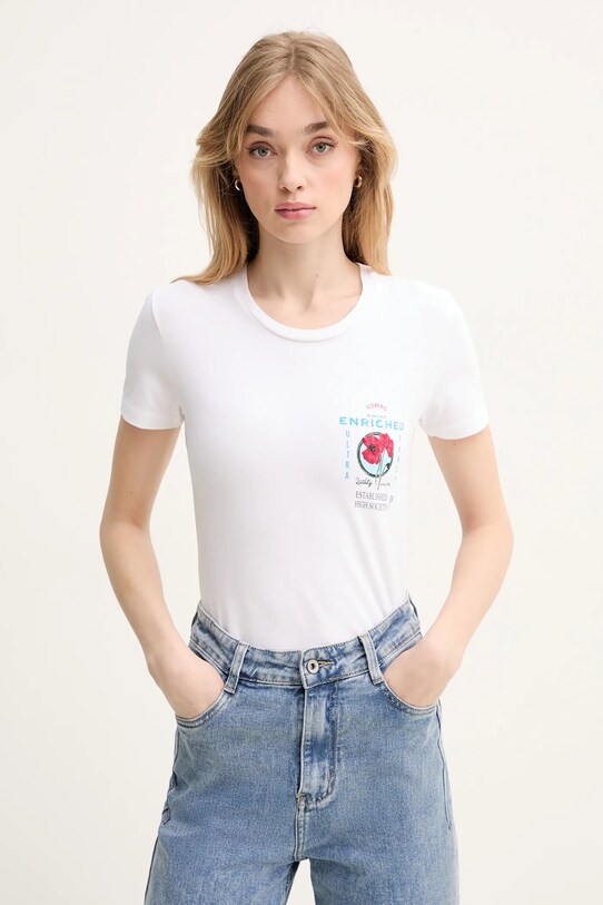 Iceberg tricou din bumbac print alb F091.6318