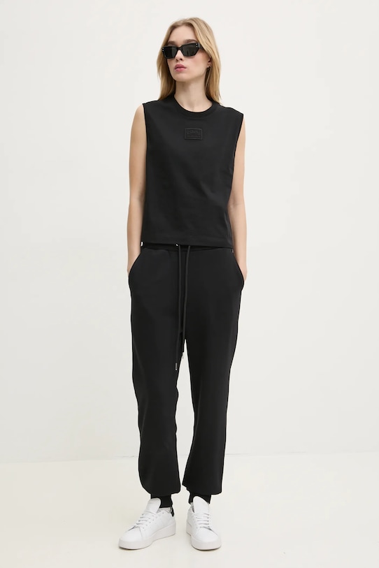 Iceberg top bawełniany T131.6325 czarny SS25