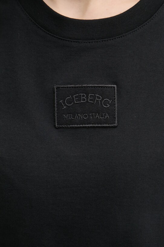 Iceberg top din bumbac T131.6325 negru