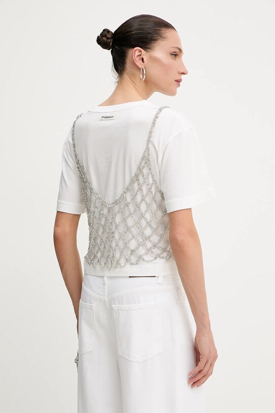 Oblečení Bavlněné tričko Pinko 105145.A2LT bílá