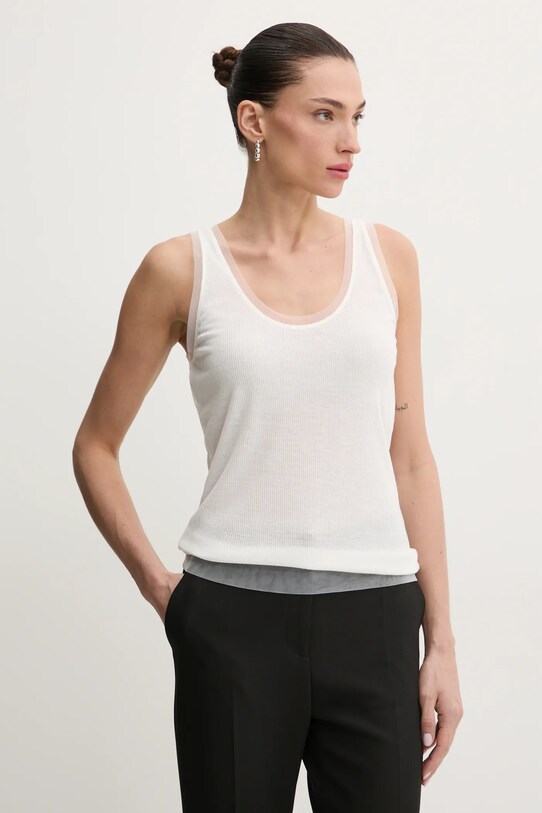 Pinko top uni alb 105168.A2LU