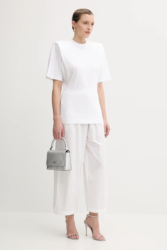 Pinko t-shirt bawełniany 105217.A2M2 biały SS25
