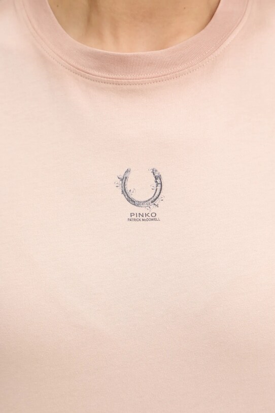 Pinko t-shirt bawełniany REIMAGINE by Patrick Mcdowell 105086.A2K0 pomarańczowy