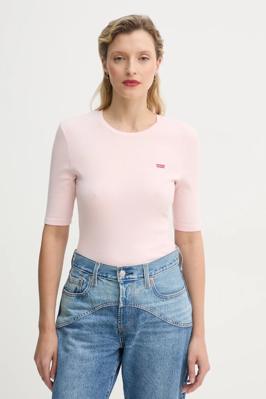 Levi's tricou LUCA SLIM TEE uni roz A3388