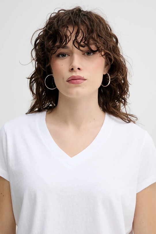 Levi's t-shirt BOXY VNECK TEE bianco A8774