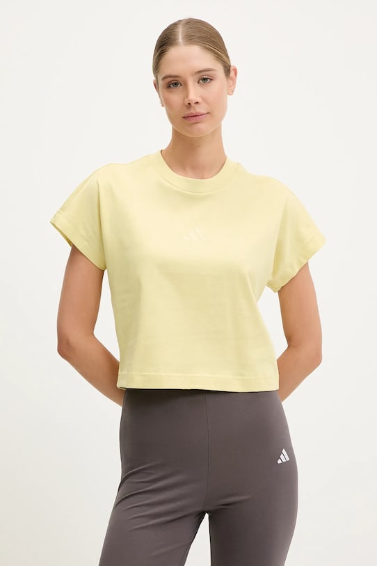 adidas tricou din bumbac ALL SZN uni galben JJ1239