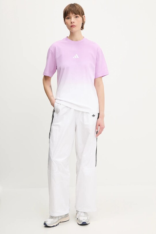 Хлопковая футболка adidas ALL SZN Dip Dye JJ4539 фиолетовой SS25