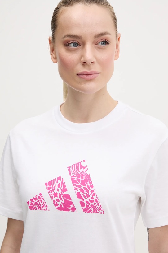 adidas t-shirt bawełniany Camo biały JN9107