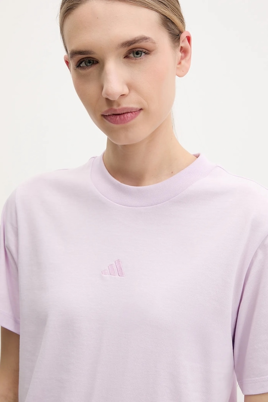 adidas t-shirt bawełniany Essentials fioletowy JI6078