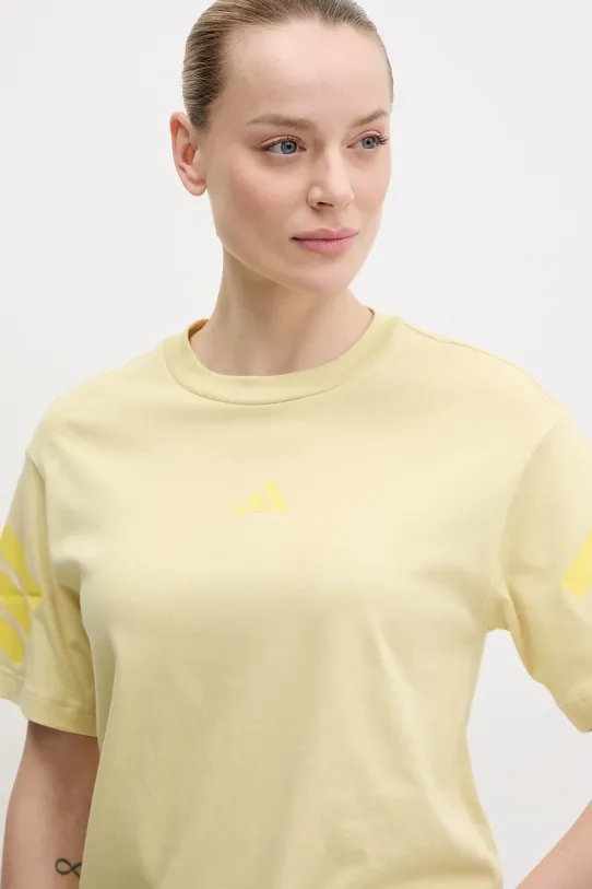 adidas t-shirt bawełniany Future Icons żółty JE3712