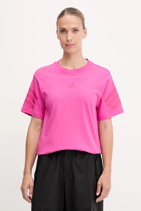 Хлопковая футболка adidas Future Icons хлопок розовый JE3713