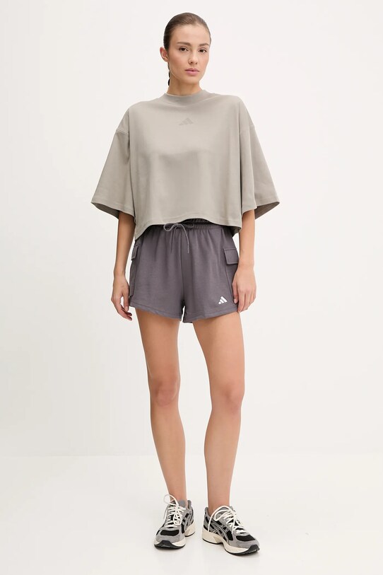 adidas t-shirt bawełniany City Escape JC5110 beżowy SS25