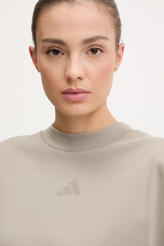 adidas t-shirt bawełniany City Escape beżowy JC5110