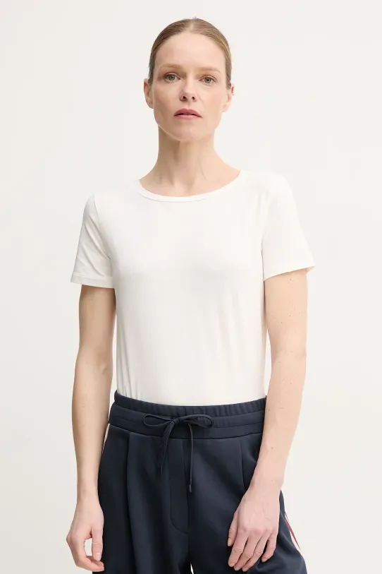 Weekend Max Mara t-shirt z elastanem biały 2515971011600