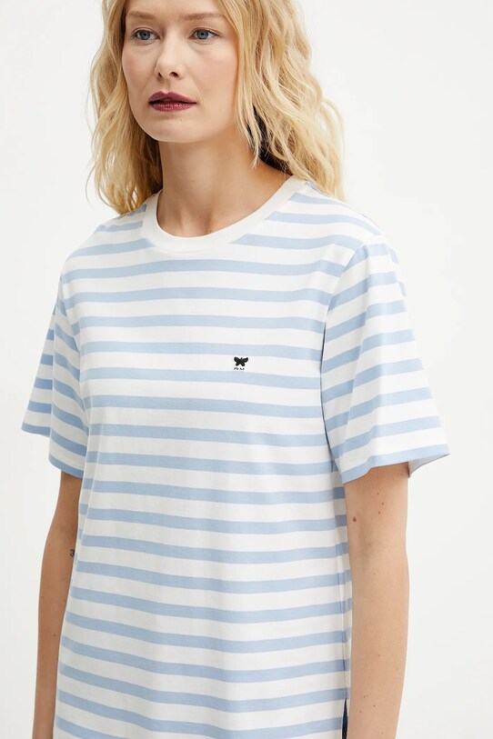 Weekend Max Mara tricou din bumbac albastru 2515971031600