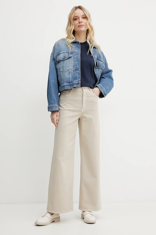 Памучна тениска Weekend Max Mara 2515971031600 тъмносин SS25