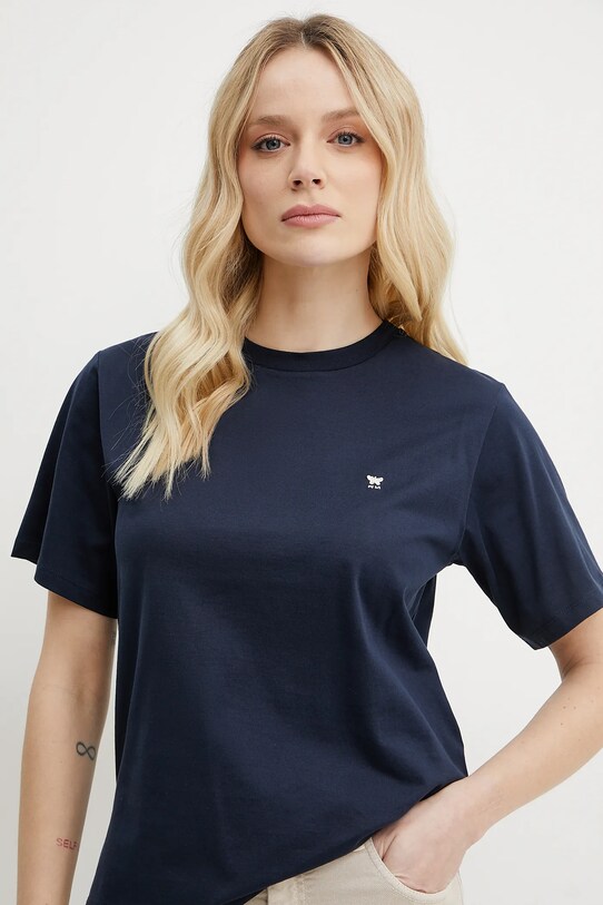 Памучна тениска Weekend Max Mara тъмносин 2515971031600