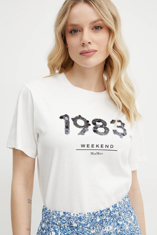 Weekend Max Mara t-shirt bawełniany biały 2515971041600