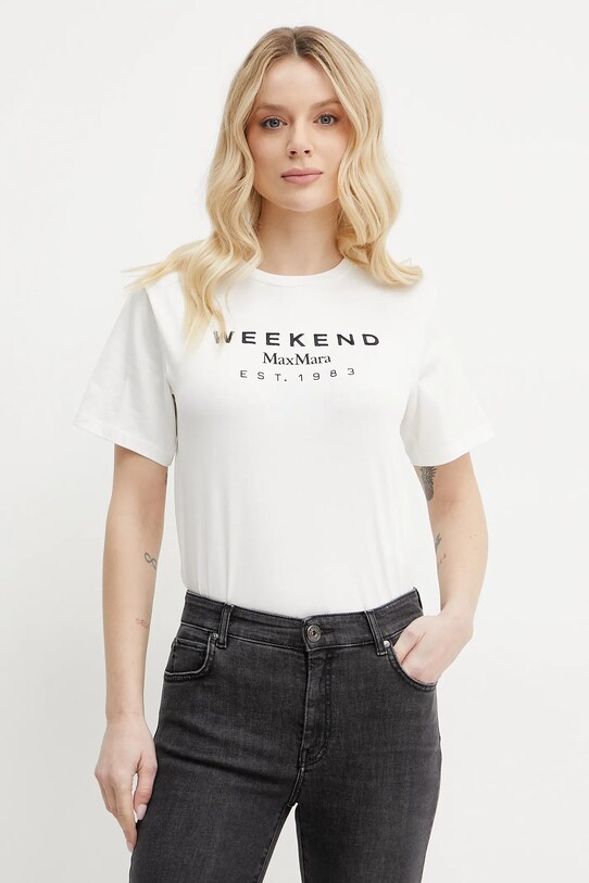 Weekend Max Mara t-shirt bawełniany regular biały 2515971041600