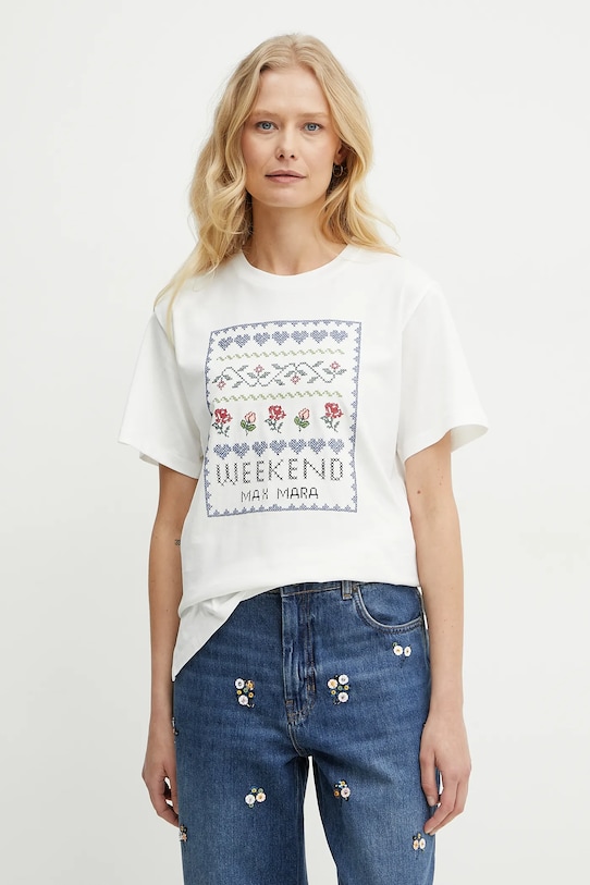 Βαμβακερό μπλουζάκι Weekend Max Mara βαμβάκι λευκό 2515971041600