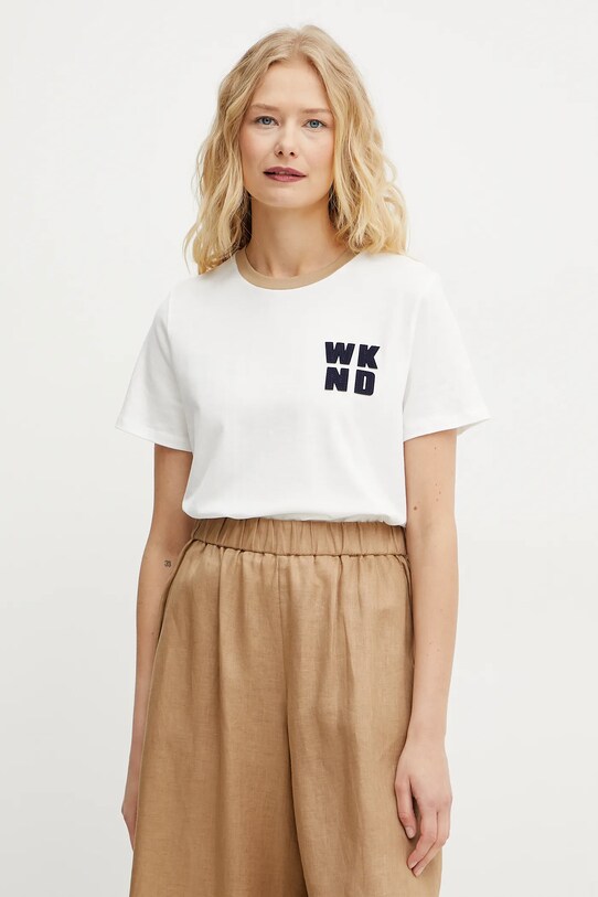 Weekend Max Mara tricou din bumbac alb 2515971051600
