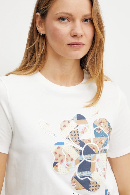 Bombažna kratka majica Weekend Max Mara bela 2515971051600